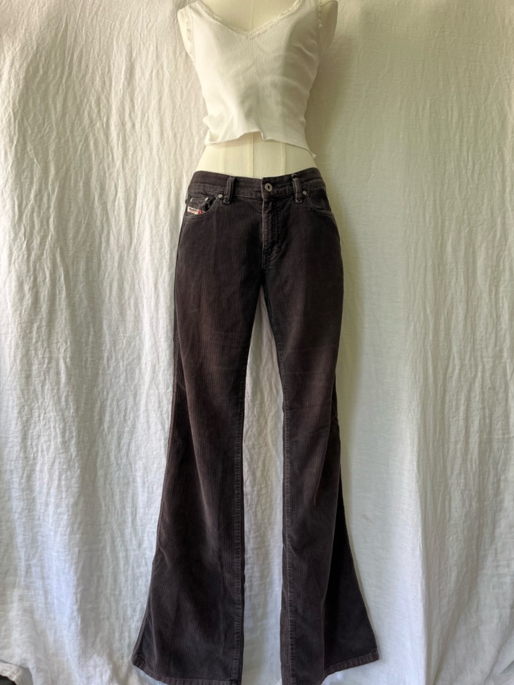 Diesel Women's Flared Corduroy Jeans in Dark Brown